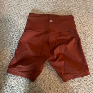 Lululemon 6” biker shorts burnt orange